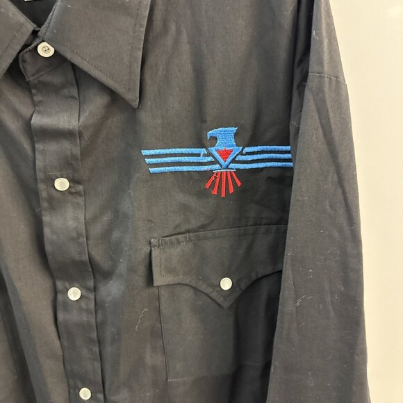 ELY Diamond Men's Size  XL Pearl Snap Western Embroidered Shirt Black - A19 - Picture 2 of 11